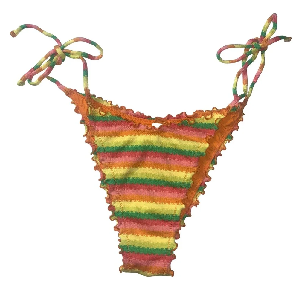 L*SPACE Under the Sun Bitsy Bikini Bottoms Tie Side Medium